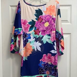 Trina Turk Multicolor Floral Long Sleeve Dress